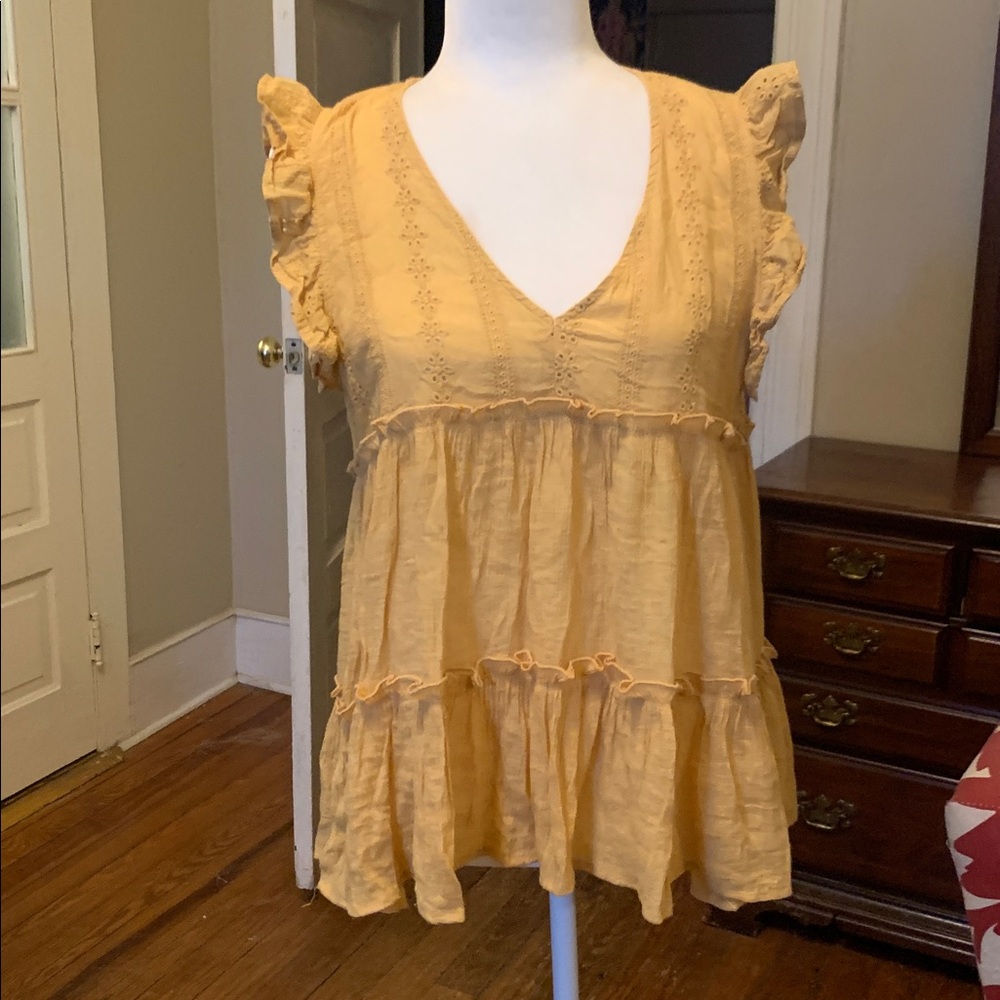 Yellow Ruffled Blouse